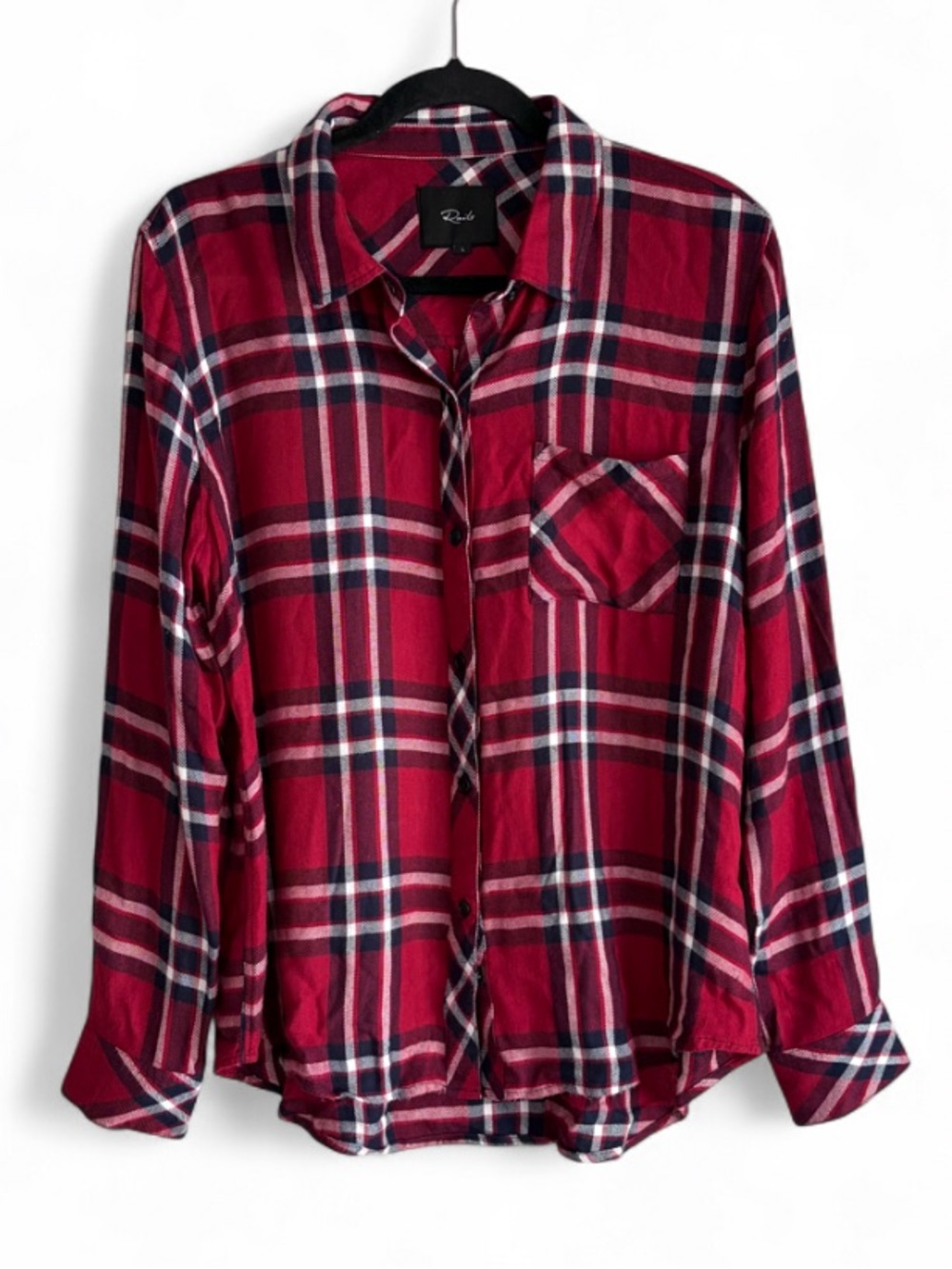 Rails Hunter Red and Navy Flannel Button Down Shirt Size L